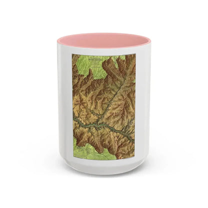USA - Grand Canyon National Park, Arizona (1978) (Map) Accent Coffee Mug 15oz Pink - Go Mug Yourself