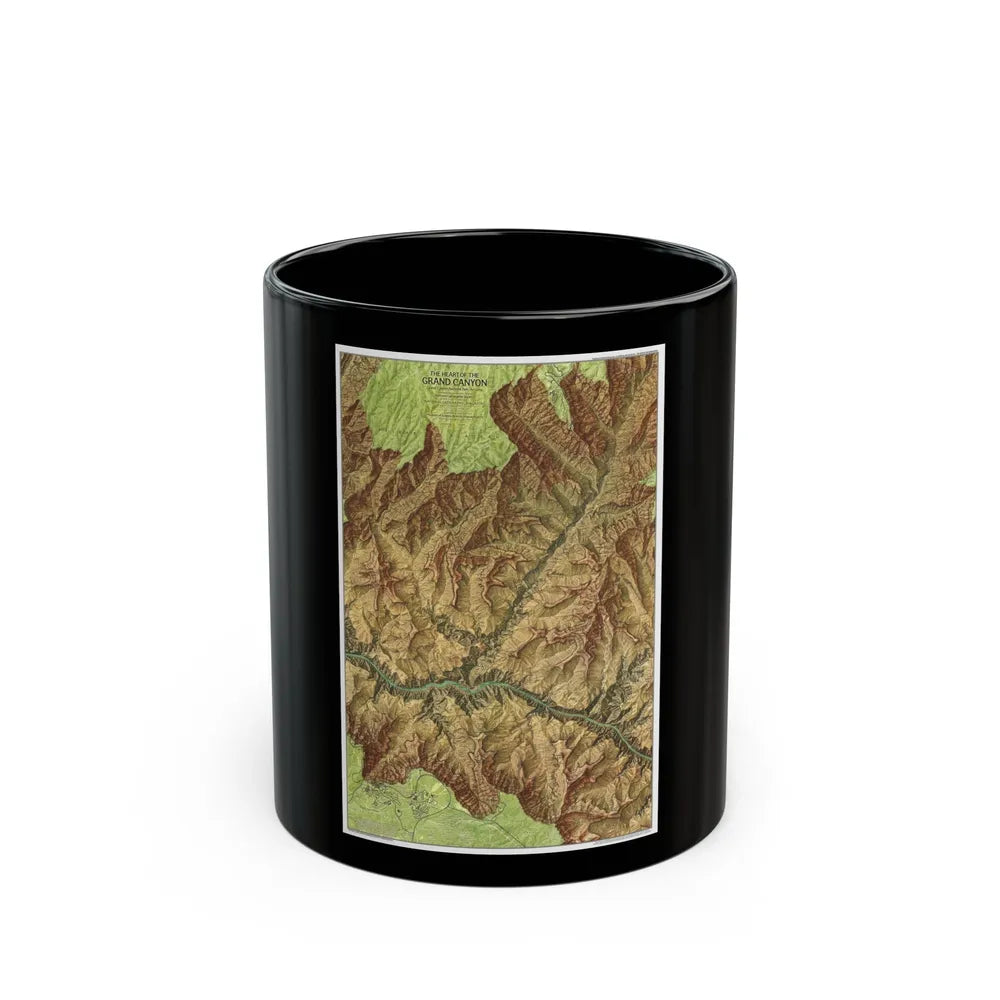 USA - Grand Canyon National Park, Arizona (1978) (Map) Black Coffee Mug-11oz-Go Mug Yourself