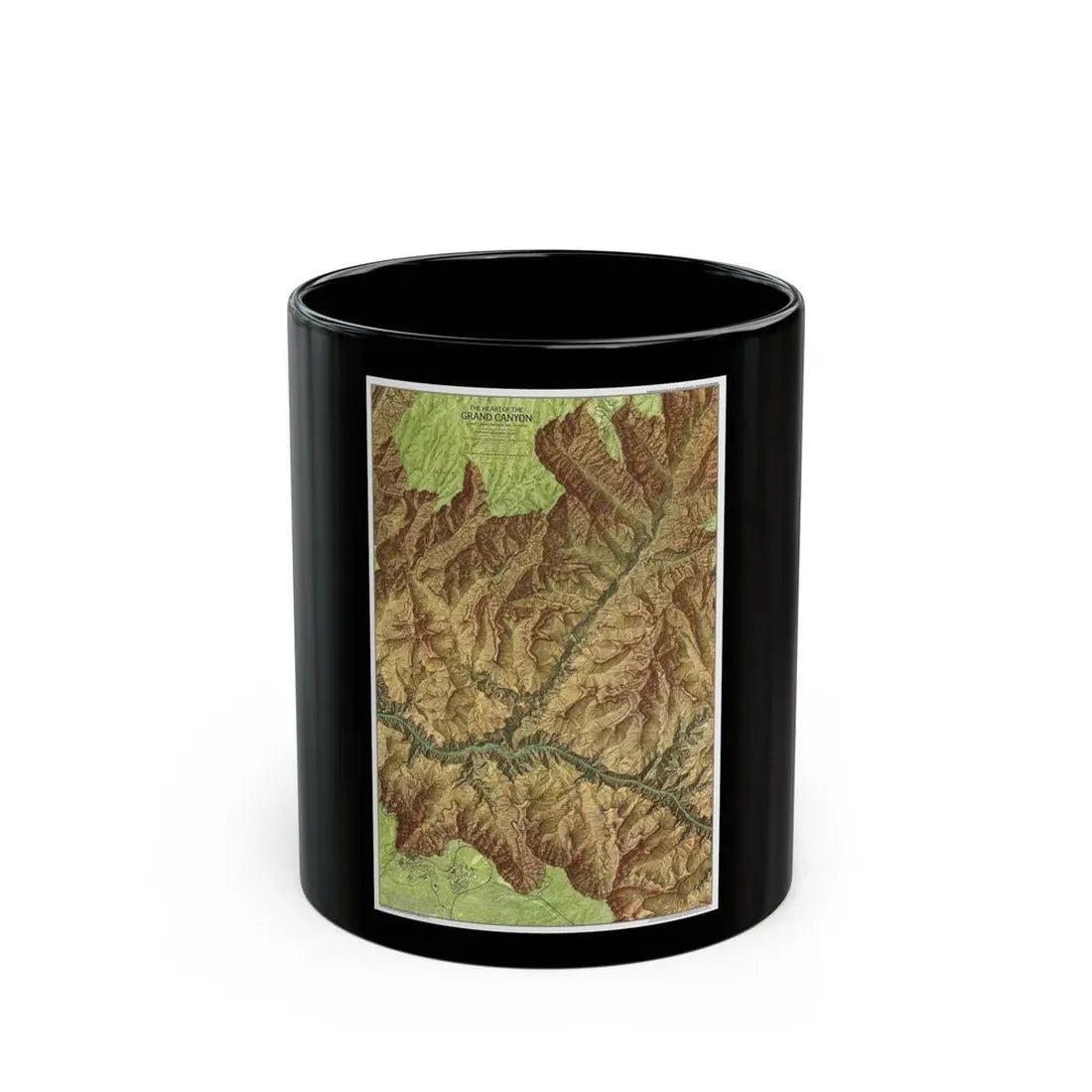 USA - Grand Canyon National Park, Arizona (1978) (Map) Black Coffee Mug 11oz - Go Mug Yourself