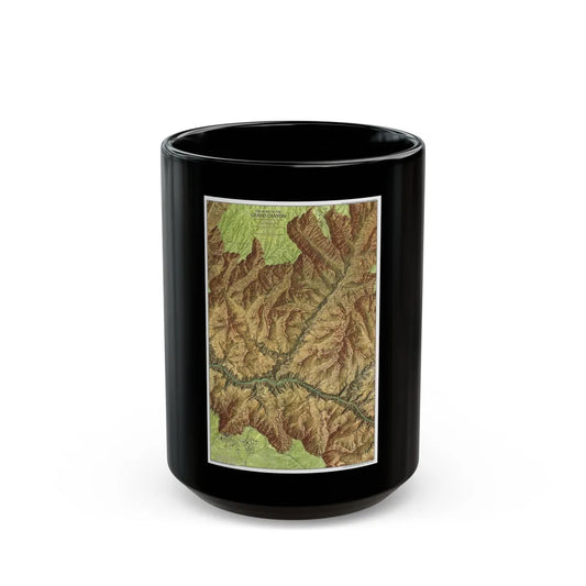 USA - Grand Canyon National Park, Arizona (1978) (Map) Black Coffee Mug-15oz-Go Mug Yourself