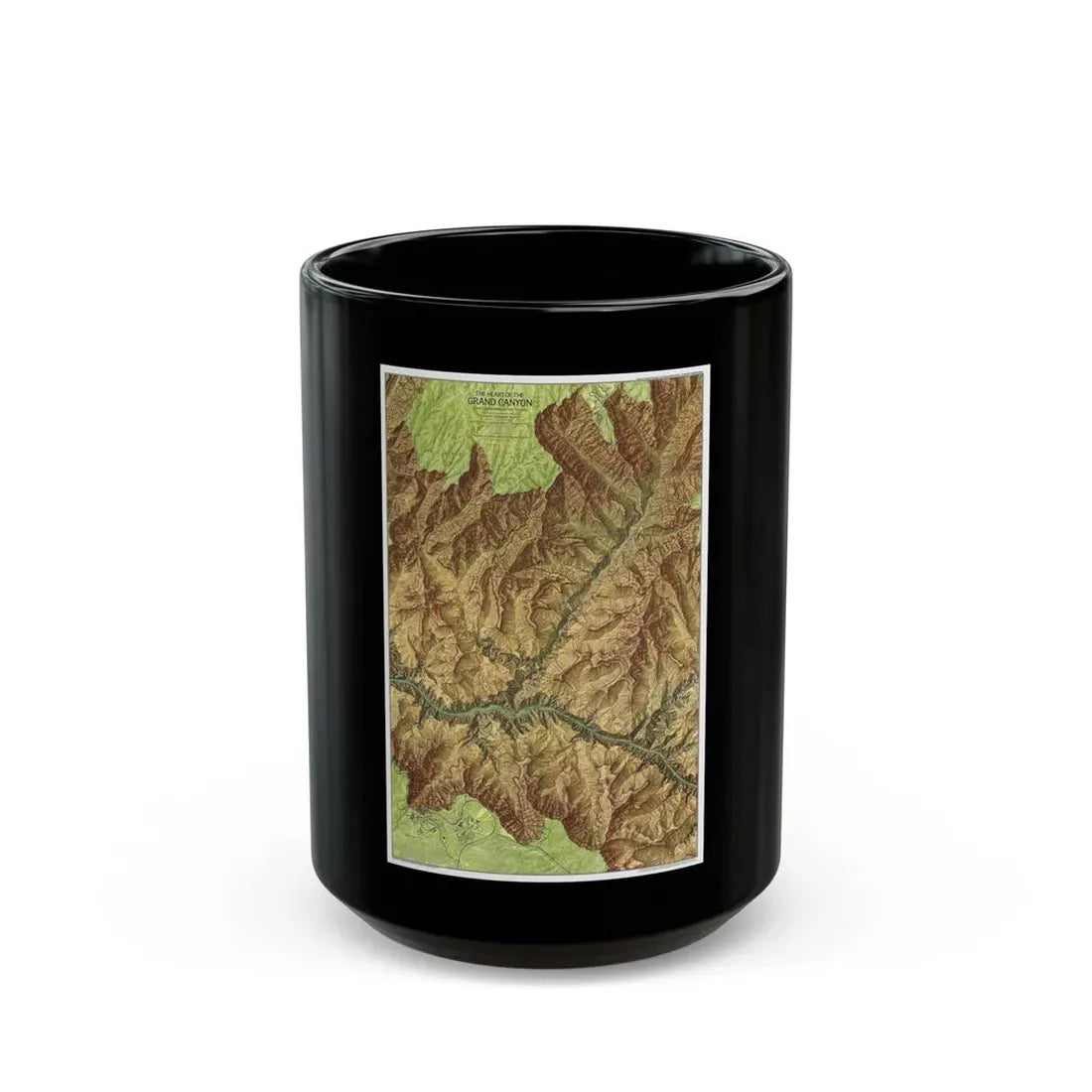 USA - Grand Canyon National Park, Arizona (1978) (Map) Black Coffee Mug 15oz - Go Mug Yourself