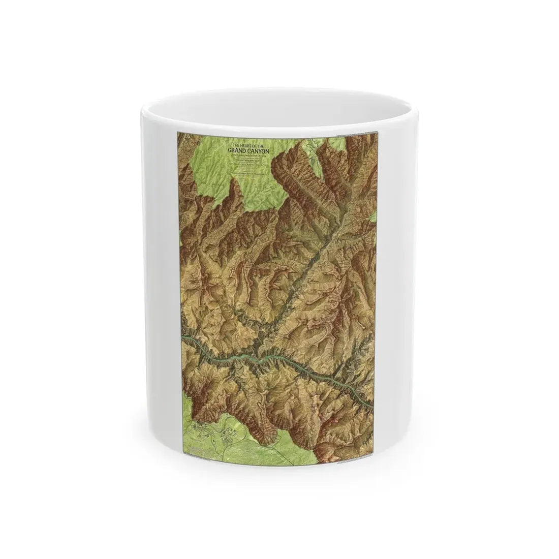 USA - Grand Canyon National Park, Arizona (1978) (Map) White Coffee Mug 11oz - Go Mug Yourself