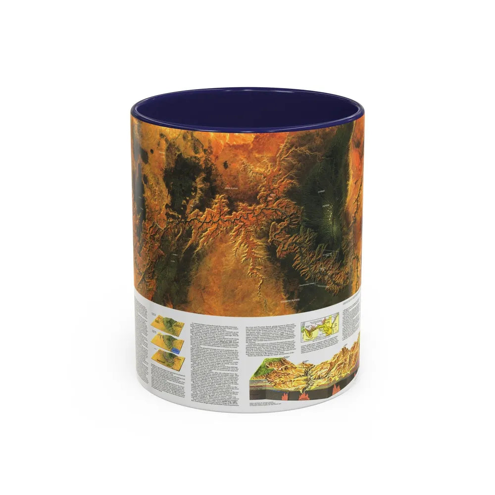 USA - Grand Canyon of the Colorado (1978) (Map) Accent Coffee Mug 11oz Navy - Go Mug Yourself