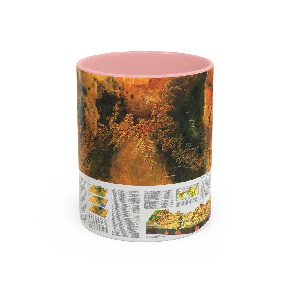 USA - Grand Canyon of the Colorado (1978) (Map) Accent Coffee Mug 11oz Pink - Go Mug Yourself
