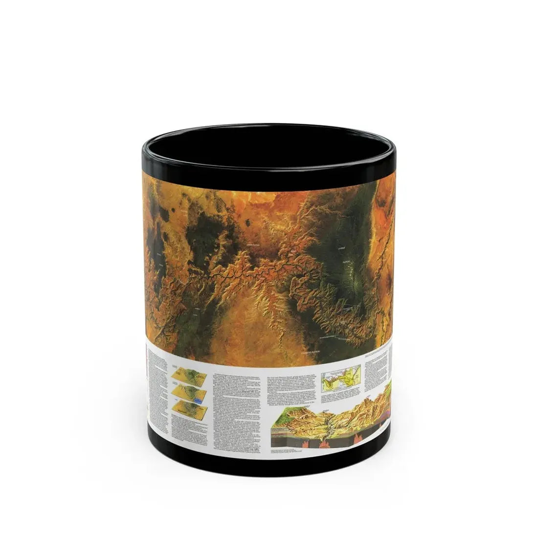 USA - Grand Canyon of the Colorado (1978) (Map) Black Coffee Mug 11oz - Go Mug Yourself