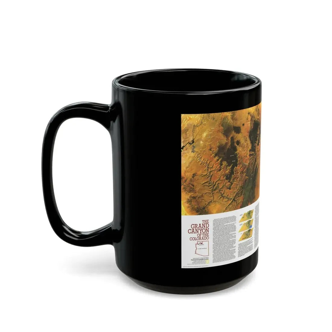 USA - Grand Canyon of the Colorado (1978) (Map) Black Coffee Mug - Go Mug Yourself