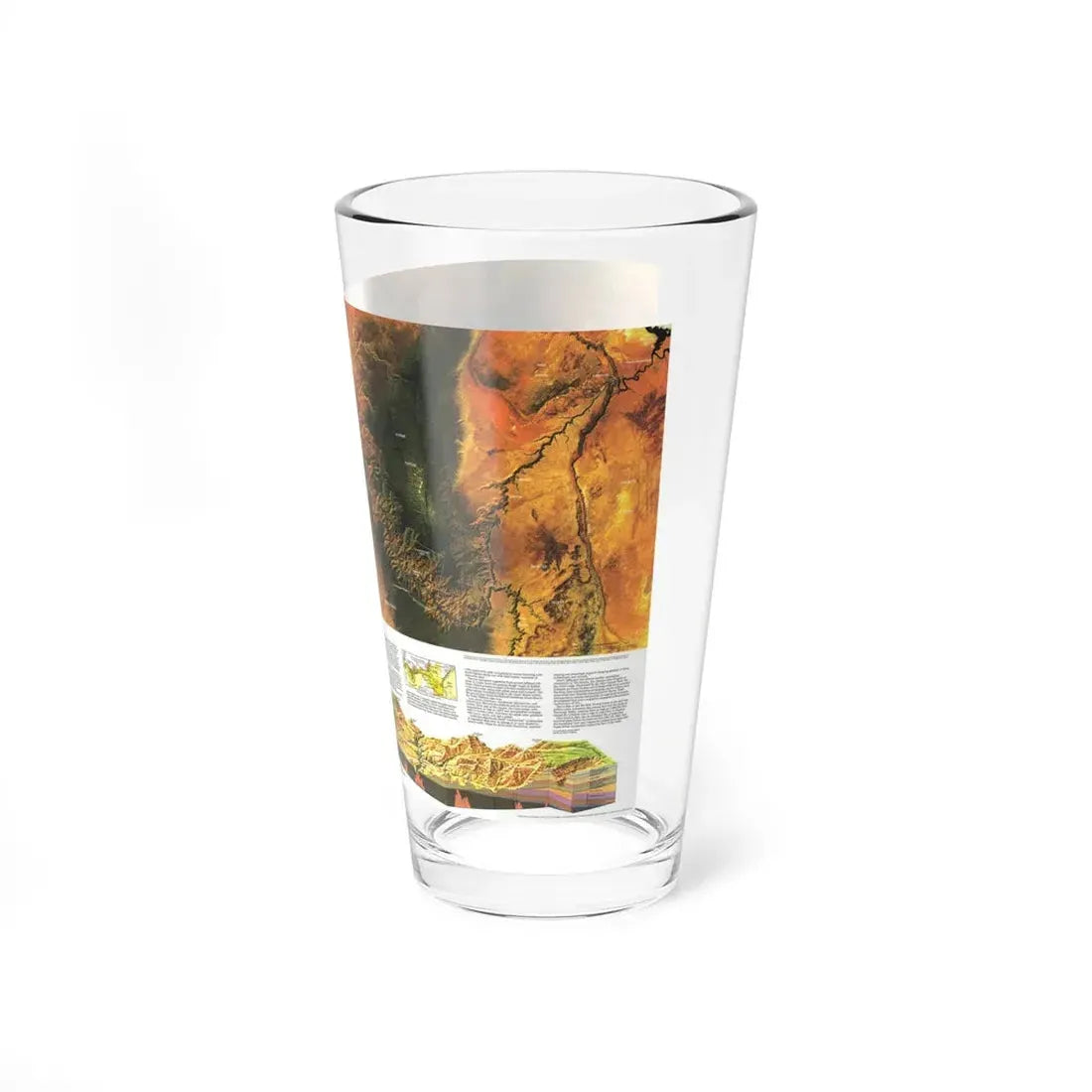 USA - Grand Canyon of the Colorado (1978) (Map) Pint Glass 16oz - Go Mug Yourself