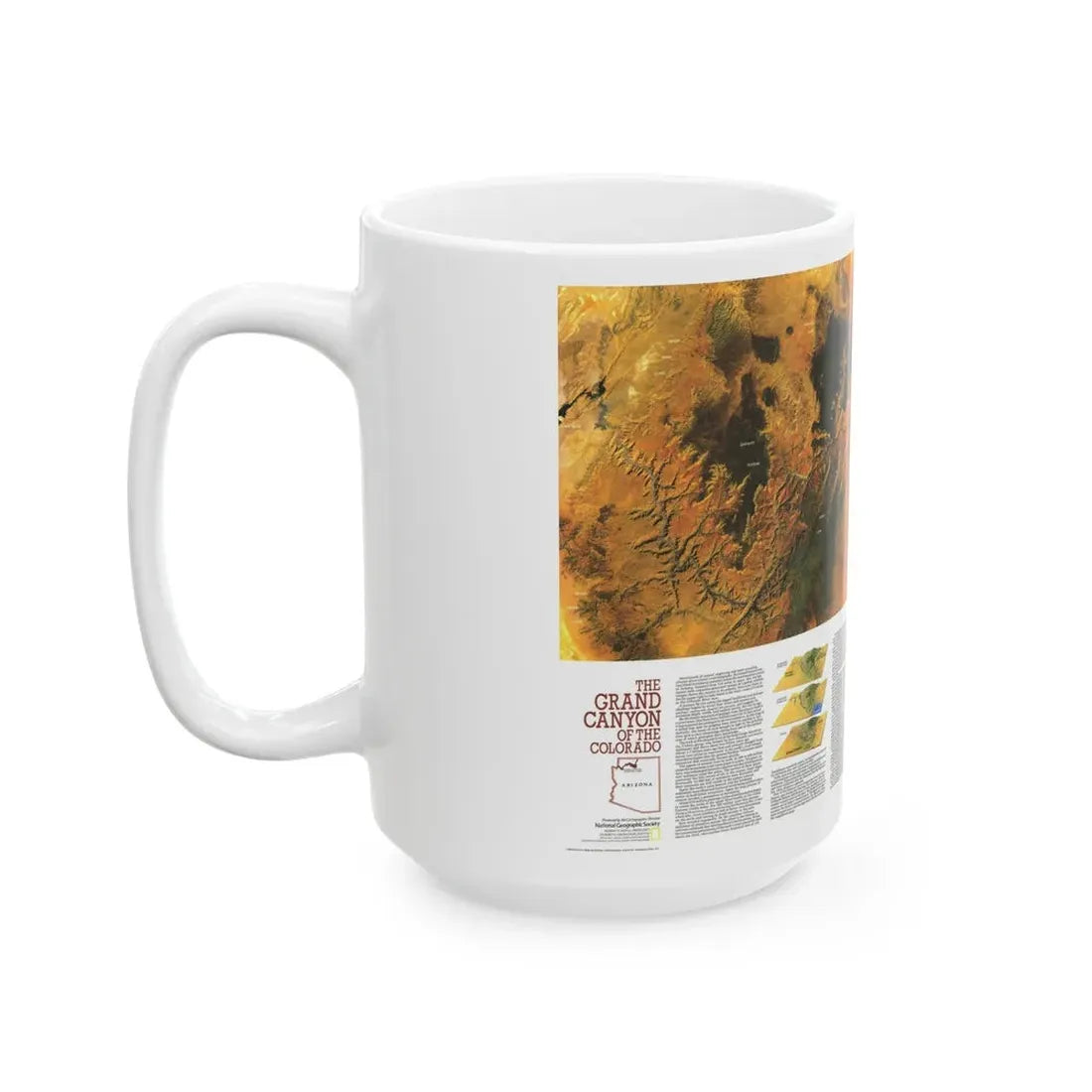USA - Grand Canyon of the Colorado (1978) (Map) White Coffee Mug - Go Mug Yourself