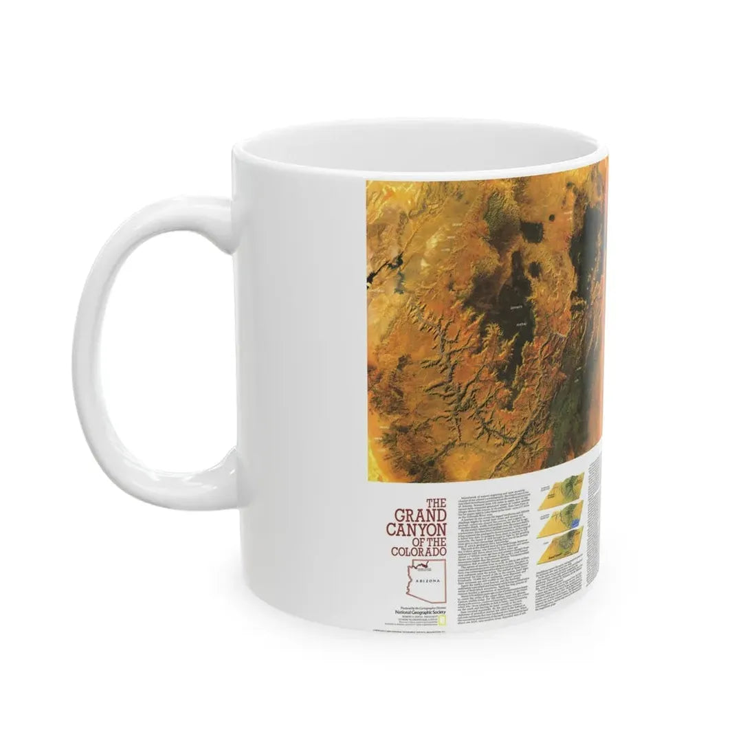 USA - Grand Canyon of the Colorado (1978) (Map) White Coffee Mug - Go Mug Yourself