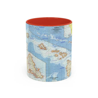 USA - Hawaii (1960) (Map) Accent Coffee Mug 11oz Red - Go Mug Yourself