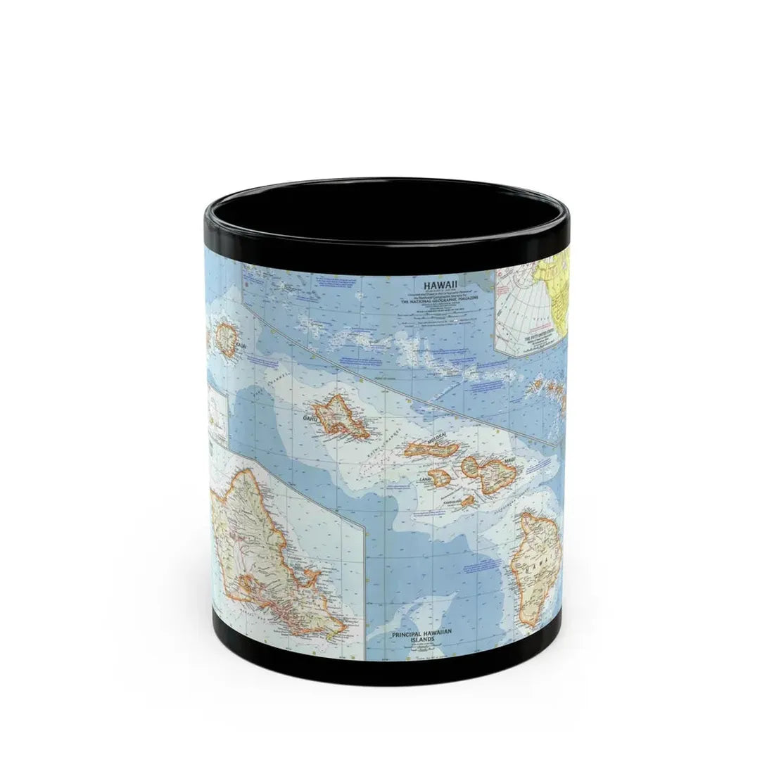 USA - Hawaii (1960) (Map) Black Coffee Mug 11oz - Go Mug Yourself