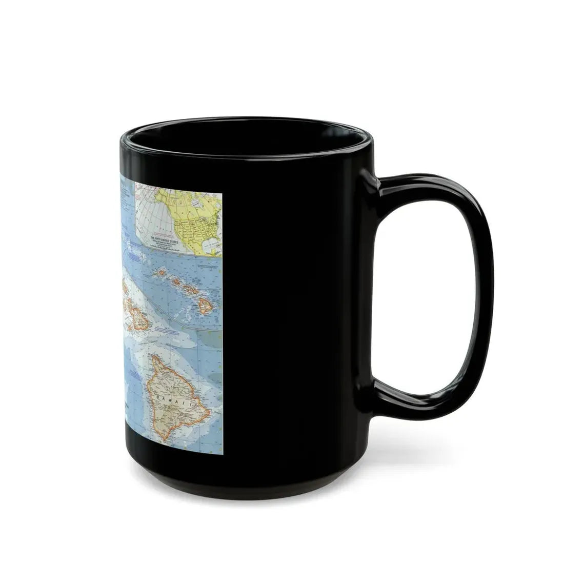 USA - Hawaii (1960) (Map) Black Coffee Mug - Go Mug Yourself