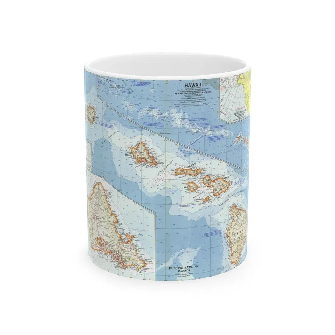 USA - Hawaii (1960) (Map) White Coffee Mug 11oz - Go Mug Yourself