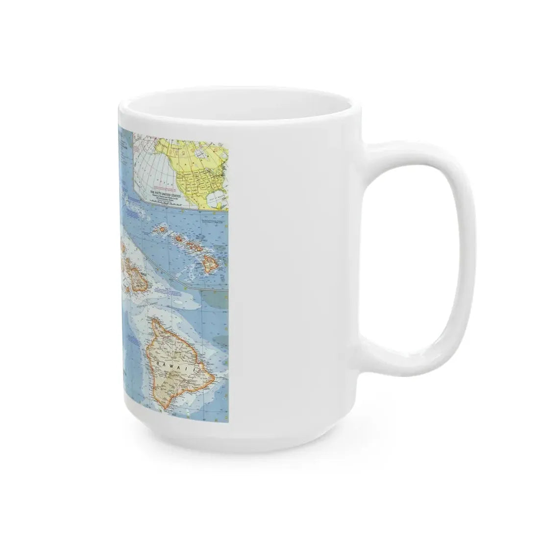 USA - Hawaii (1960) (Map) White Coffee Mug - Go Mug Yourself