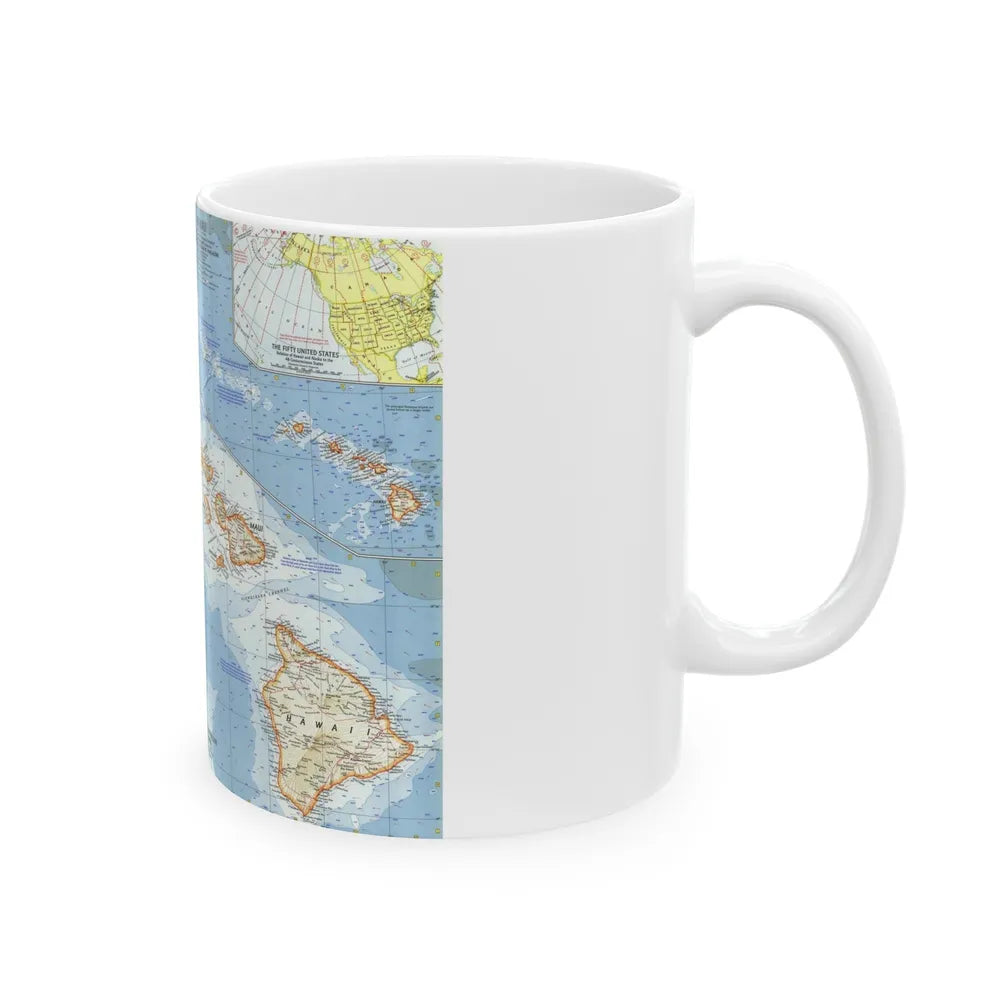 USA - Hawaii (1960) (Map) White Coffee Mug-Go Mug Yourself