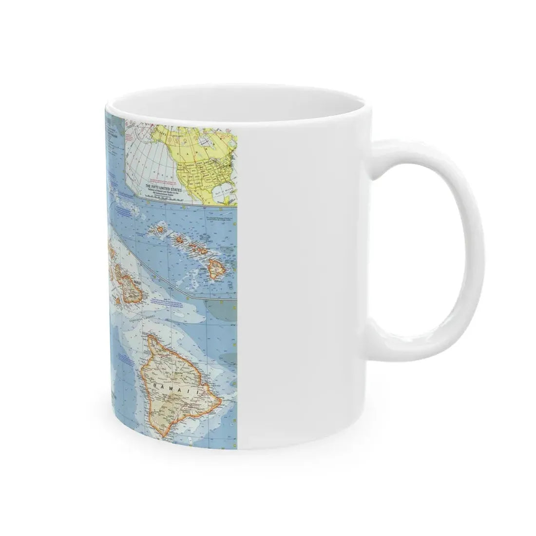 USA - Hawaii (1960) (Map) White Coffee Mug - Go Mug Yourself