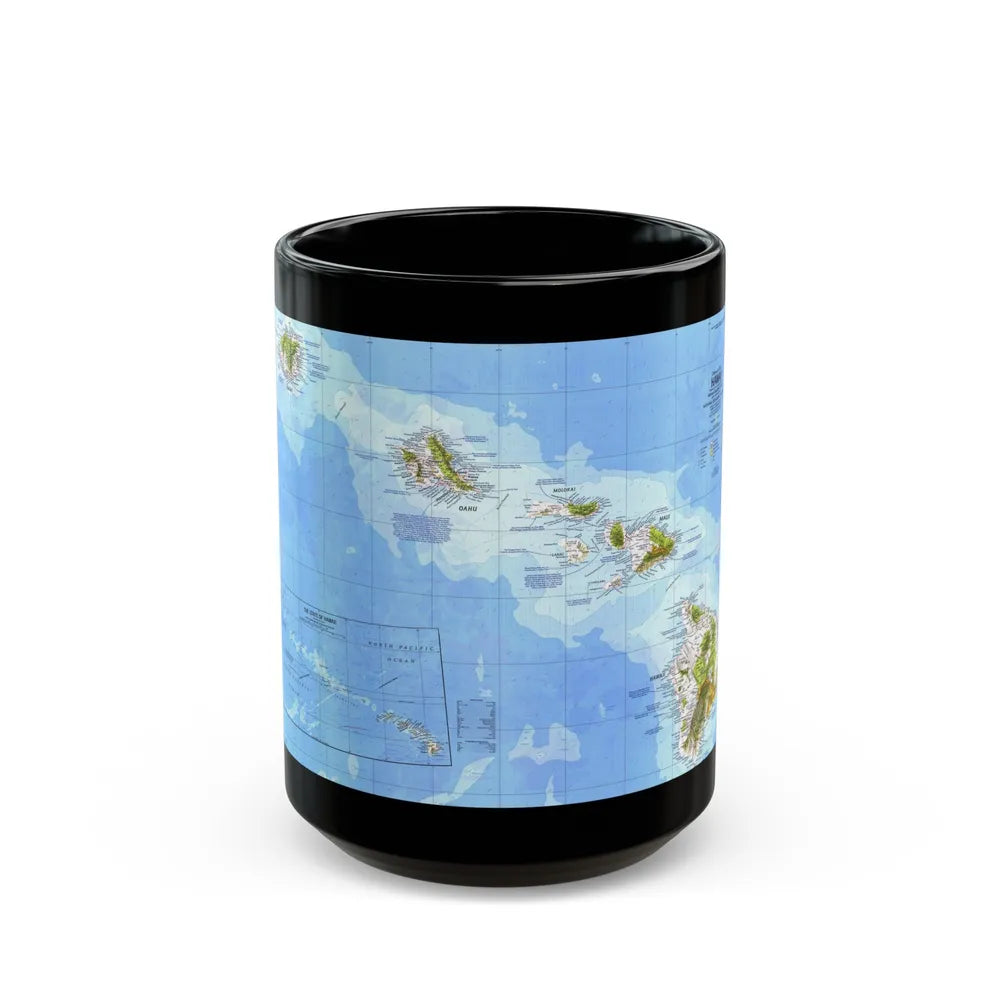 USA - Hawaii (1976) (Map) Black Coffee Mug-15oz-Go Mug Yourself