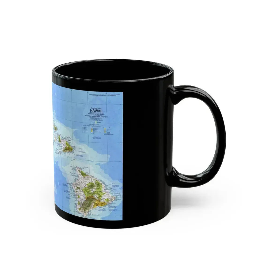 USA - Hawaii (1976) (Map) Black Coffee Mug - Go Mug Yourself