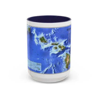 USA - Hawaii (1995) (Map) Accent Coffee Mug 15oz Navy - Go Mug Yourself