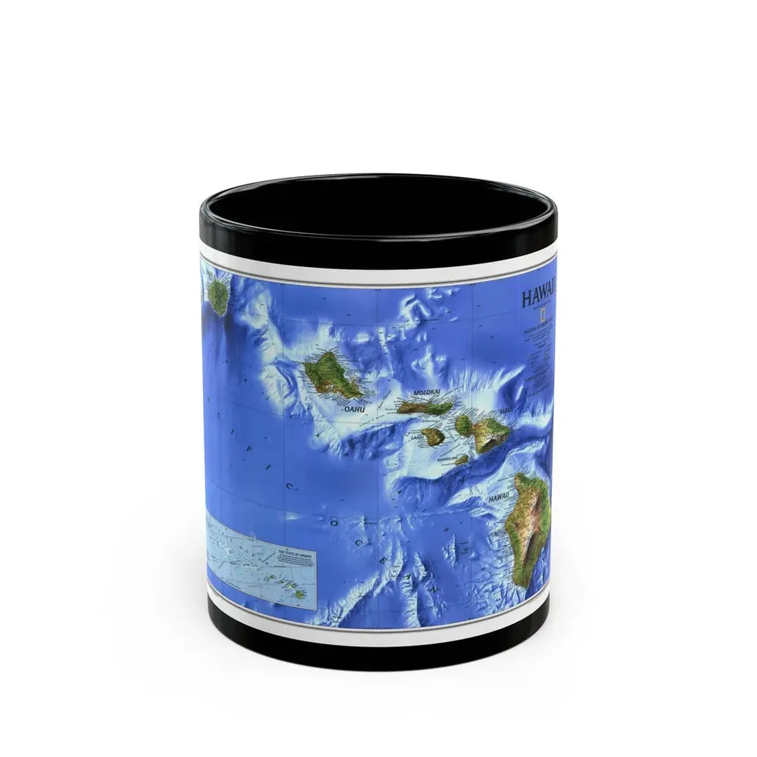 USA - Hawaii (1995) (Map) Black Coffee Mug 11oz - Go Mug Yourself