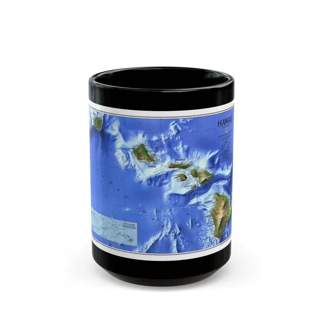 USA - Hawaii (1995) (Map) Black Coffee Mug 15oz - Go Mug Yourself