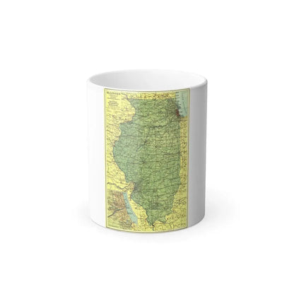 USA - Illinois (1931) (Map) Color Changing Mug 11oz Default Title 11oz - Go Mug Yourself