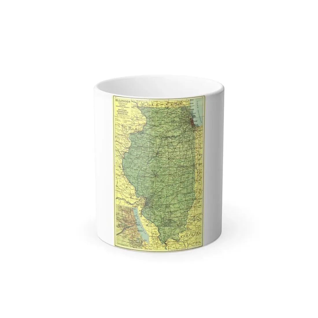 USA - Illinois (1931) (Map) Color Changing Mug 11oz - Go Mug Yourself