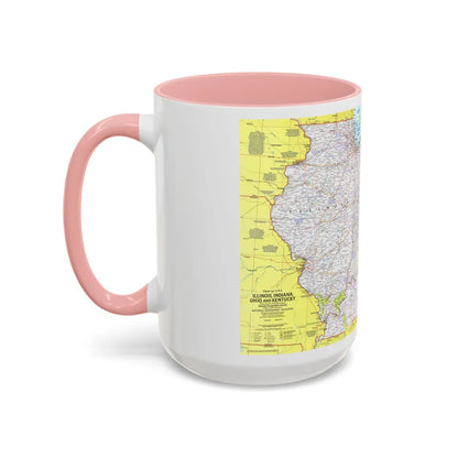 USA - Illinois, Indiana, Ohio, Kentucky 1 (1977) (Map) Accent Coffee Mug - Go Mug Yourself