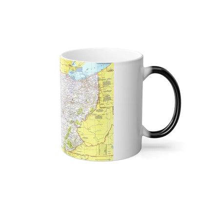 USA - Illinois, Indiana, Ohio, Kentucky 1 (1977) (Map) Color Changing Mug 11oz-Go Mug Yourself