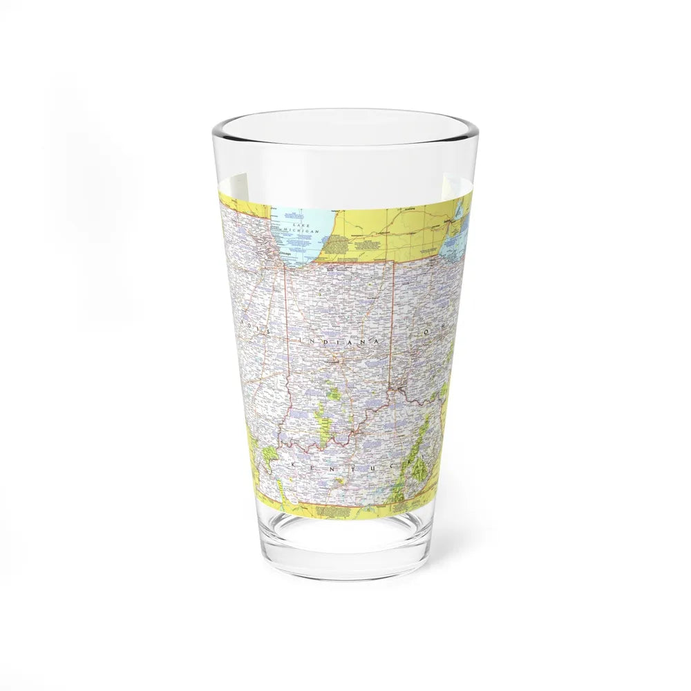 USA - Illinois, Indiana, Ohio, Kentucky 1 (1977) (Map) Pint Glass 16oz-16oz-Go Mug Yourself