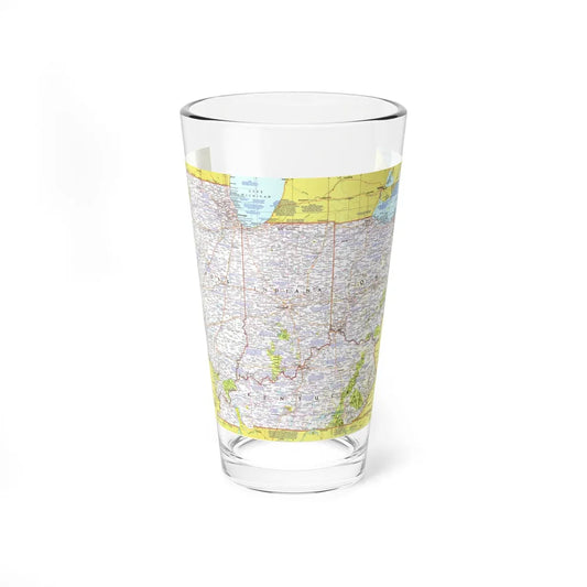 USA - Illinois, Indiana, Ohio, Kentucky 1 (1977) (Map) Pint Glass 16oz-16oz-Go Mug Yourself