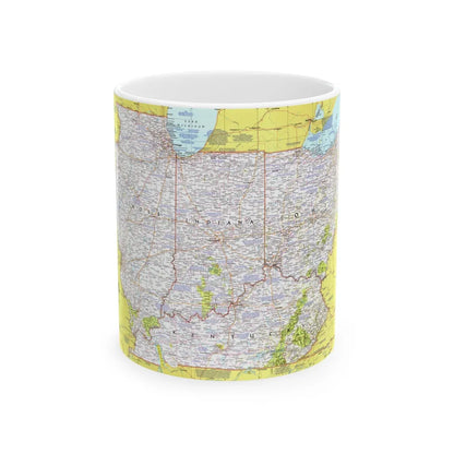 USA - Illinois, Indiana, Ohio, Kentucky 1 (1977) (Map) White Coffee Mug-11oz-Go Mug Yourself