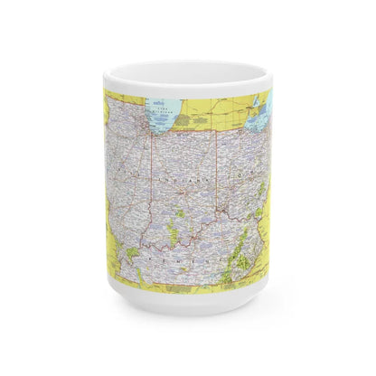 USA - Illinois, Indiana, Ohio, Kentucky 1 (1977) (Map) White Coffee Mug-15oz-Go Mug Yourself