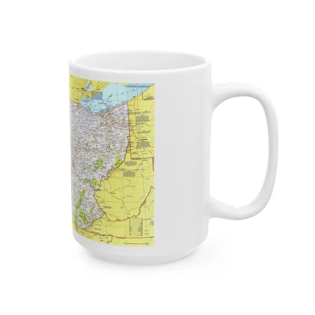 USA - Illinois, Indiana, Ohio, Kentucky 1 (1977) (Map) White Coffee Mug - Go Mug Yourself