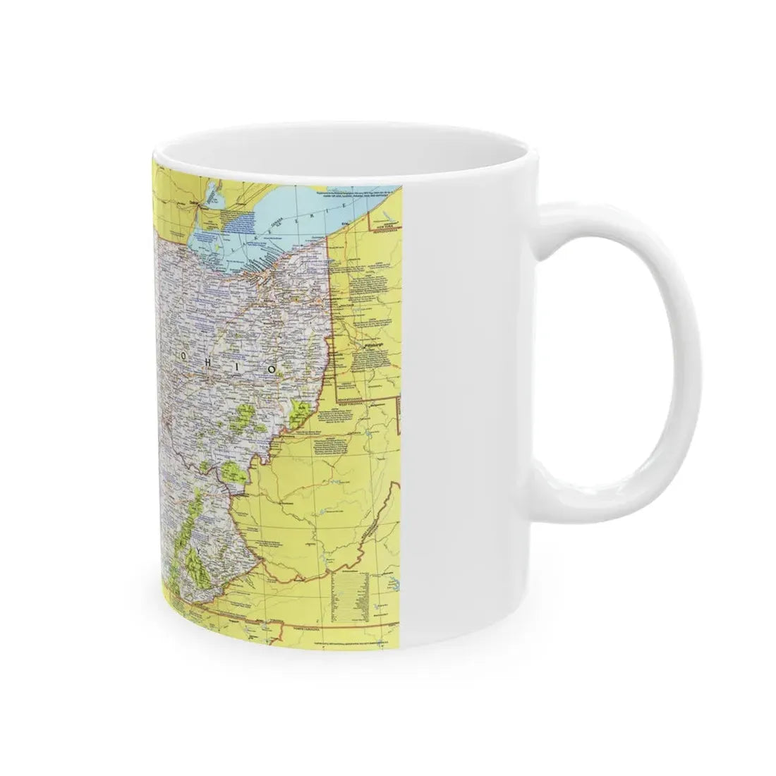 USA - Illinois, Indiana, Ohio, Kentucky 1 (1977) (Map) White Coffee Mug - Go Mug Yourself