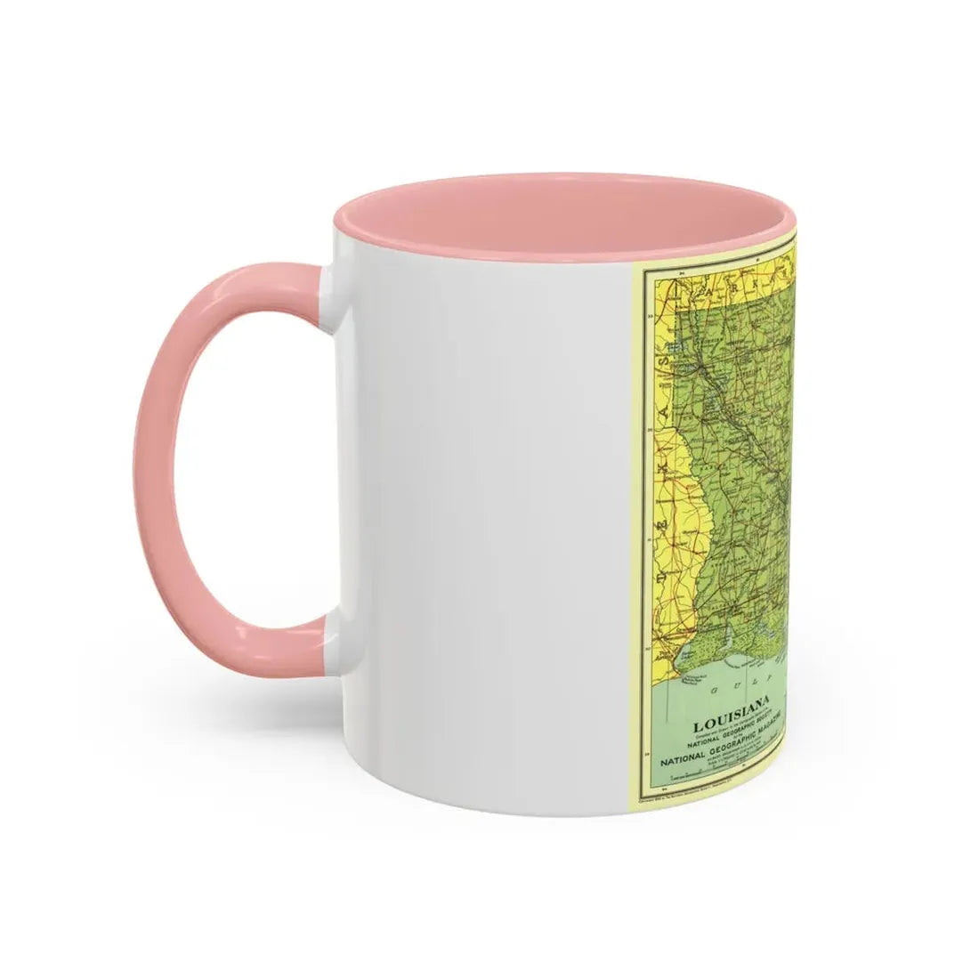 USA - Louisiana (1930) (Map) Accent Coffee Mug - Go Mug Yourself