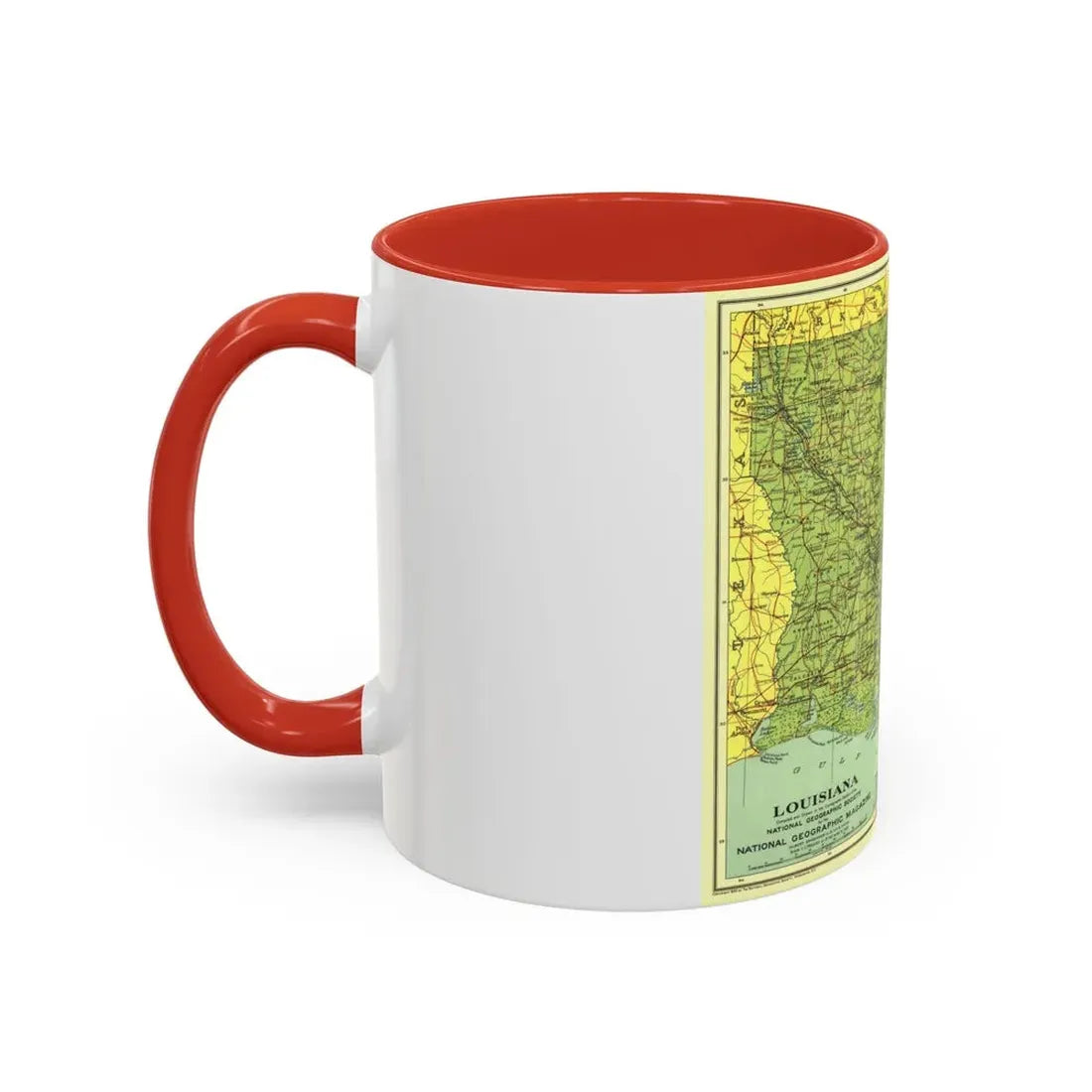 USA - Louisiana (1930) (Map) Accent Coffee Mug - Go Mug Yourself