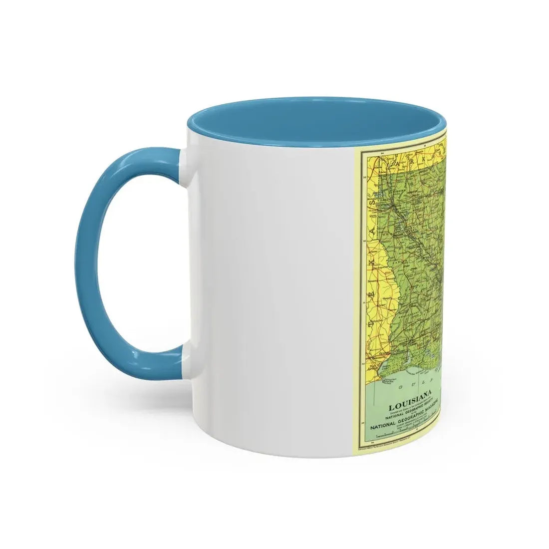 USA - Louisiana (1930) (Map) Accent Coffee Mug - Go Mug Yourself