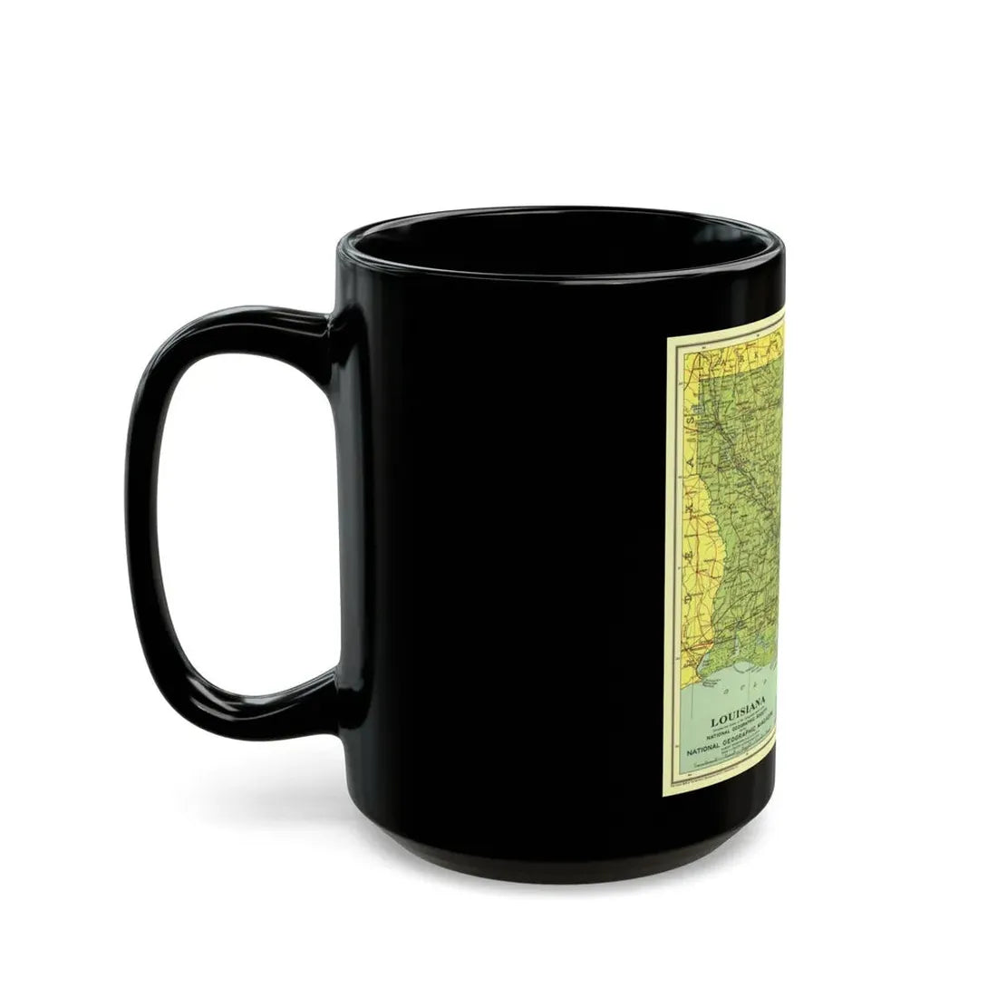 USA - Louisiana (1930) (Map) Black Coffee Mug - Go Mug Yourself