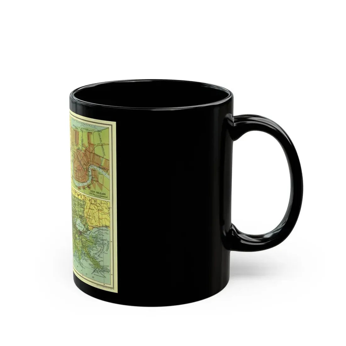 USA - Louisiana (1930) (Map) Black Coffee Mug - Go Mug Yourself