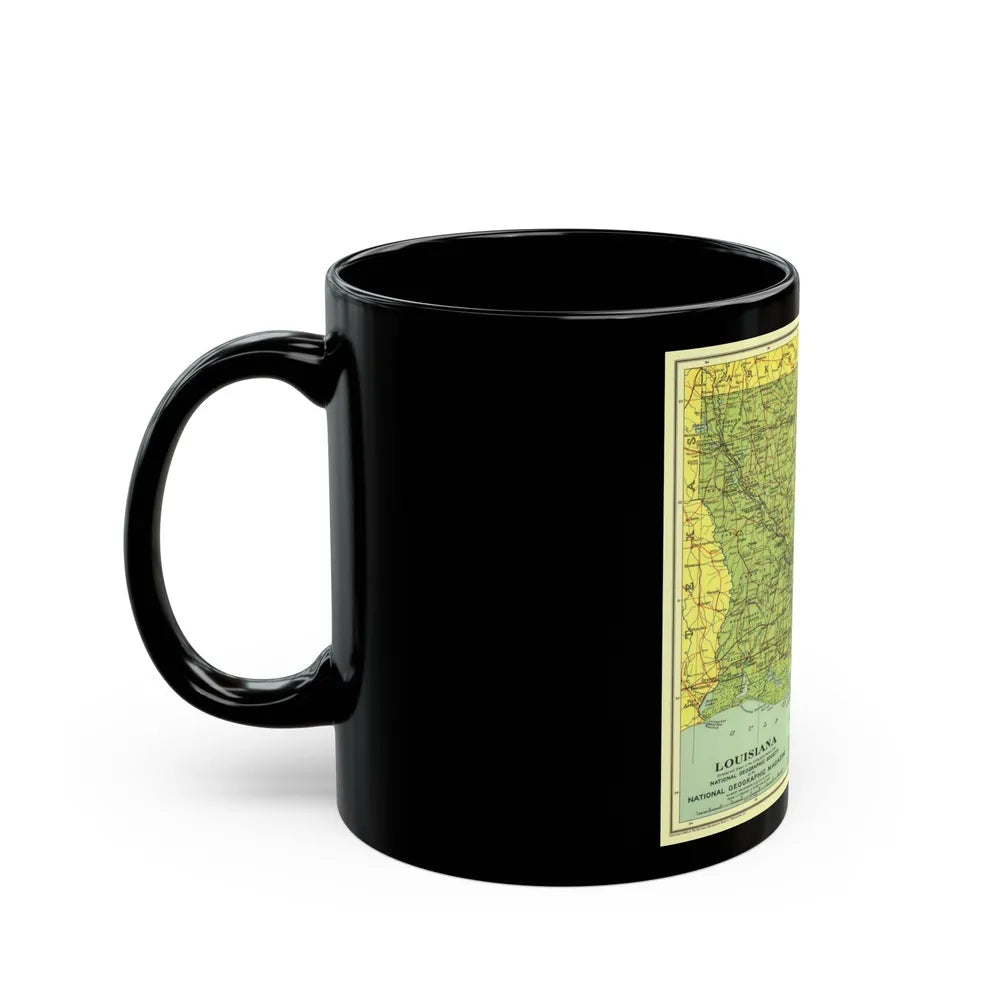 USA - Louisiana (1930) (Map) Black Coffee Mug-Go Mug Yourself