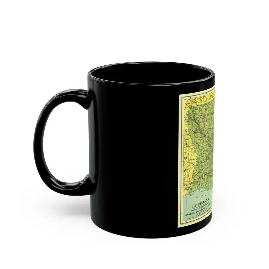 USA - Louisiana (1930) (Map) Black Coffee Mug - Go Mug Yourself