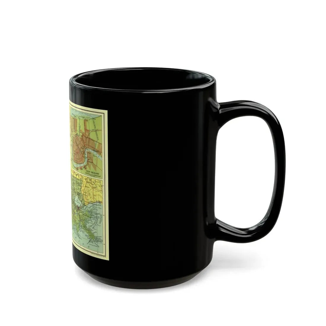 USA - Louisiana (1930) (Map) Black Coffee Mug - Go Mug Yourself