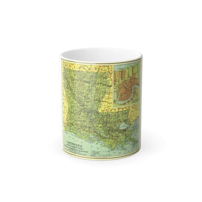 USA - Louisiana (1930) (Map) Color Changing Mug 11oz-11oz-Go Mug Yourself