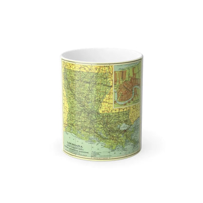 USA - Louisiana (1930) (Map) Color Changing Mug 11oz Default Title 11oz - Go Mug Yourself