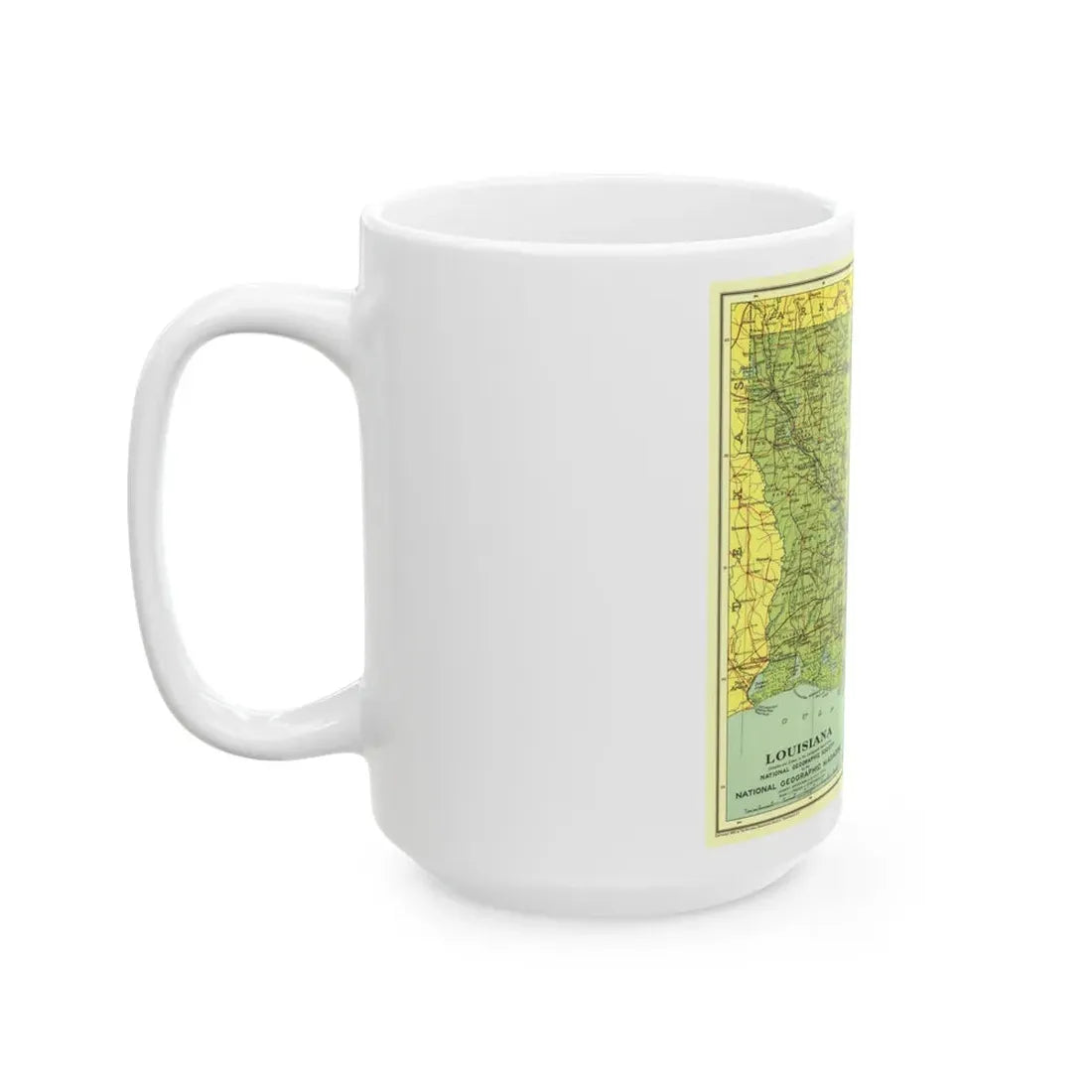 USA - Louisiana (1930) (Map) White Coffee Mug - Go Mug Yourself