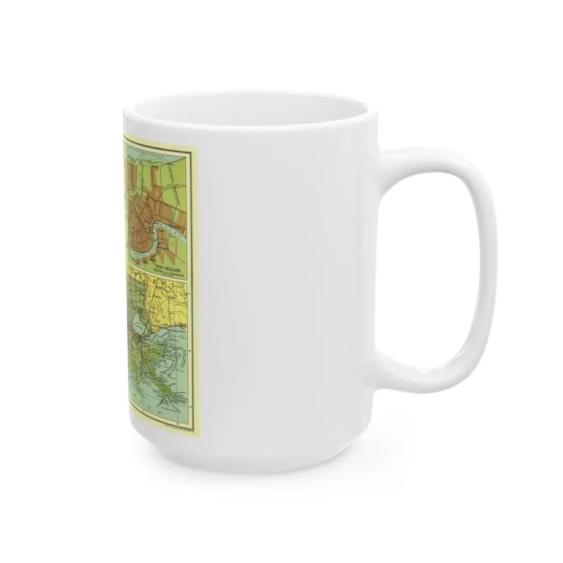 USA - Louisiana (1930) (Map) White Coffee Mug - Go Mug Yourself