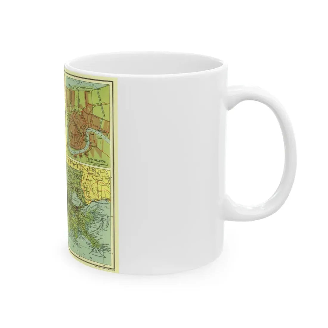USA - Louisiana (1930) (Map) White Coffee Mug - Go Mug Yourself