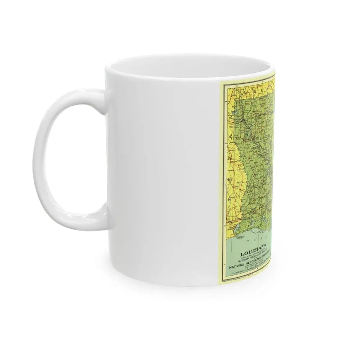 USA - Louisiana (1930) (Map) White Coffee Mug - Go Mug Yourself