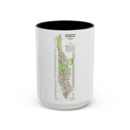 USA - Manhattan (1990) (Map) Accent Coffee Mug 15oz Black - Go Mug Yourself